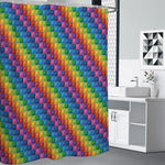 Colorful Plastic Building Blocks Print Premium Shower Curtain