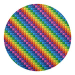 Colorful Plastic Building Blocks Print Round Blanket