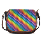 Colorful Plastic Building Blocks Print Saddle Bag