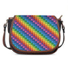 Colorful Plastic Building Blocks Print Saddle Bag