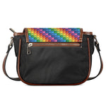 Colorful Plastic Building Blocks Print Saddle Bag