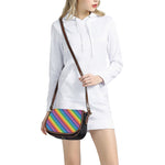 Colorful Plastic Building Blocks Print Saddle Bag