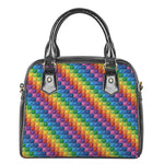 Colorful Plastic Building Blocks Print Shoulder Handbag