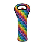 Colorful Plastic Building Blocks Print Single Neoprene Wine Tote