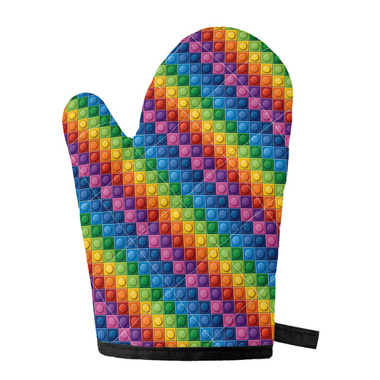 Colorful Plastic Building Blocks Print Single Oven Mitt