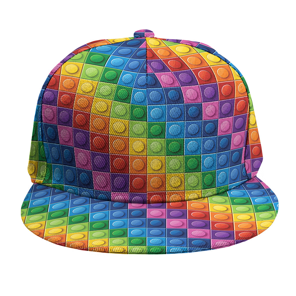 Colorful Plastic Building Blocks Print Snapback Cap