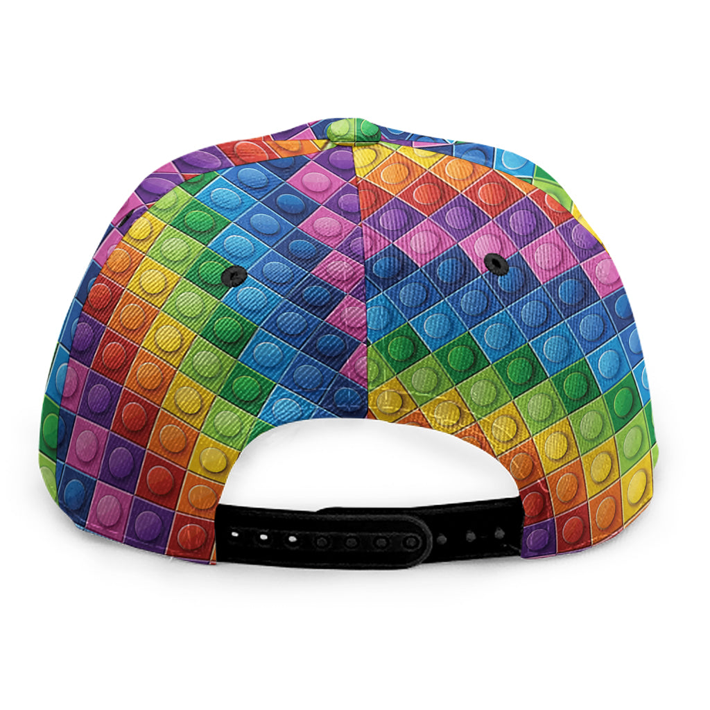 Colorful Plastic Building Blocks Print Snapback Cap