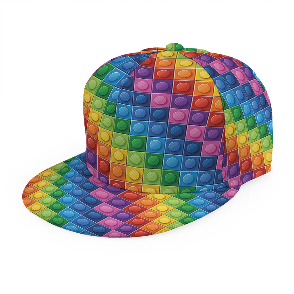 Colorful Plastic Building Blocks Print Snapback Cap