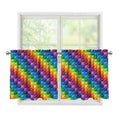 Colorful Plastic Building Blocks Print Tier Curtains
