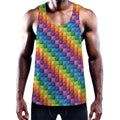 Colorful Plastic Building Blocks Print Men's Workout Tank Top