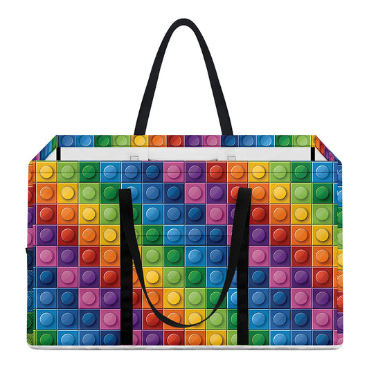 Colorful Plastic Building Blocks Print Utility Tote Bag