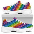 Colorful Plastic Building Blocks Print White Chunky Shoes