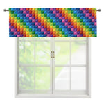 Colorful Plastic Building Blocks Print Window Valance