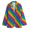 Colorful Plastic Building Blocks Print Women's Blazer