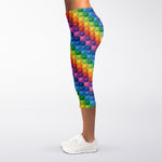 Colorful Plastic Building Blocks Print Women's Capri Leggings