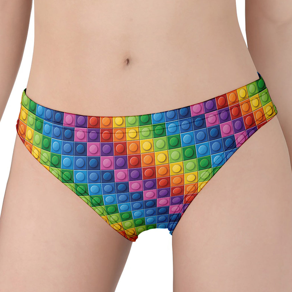 Colorful Plastic Building Blocks Print Women's Panties