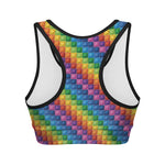 Colorful Plastic Building Blocks Print Women's Sports Bra