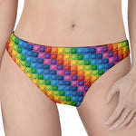 Colorful Plastic Building Blocks Print Women's Thong