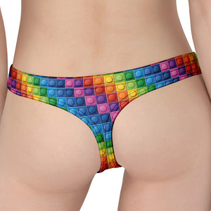 Colorful Plastic Building Blocks Print Women's Thong