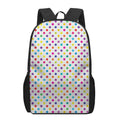 Colorful Polka Dot Pattern Print 17 Inch Backpack