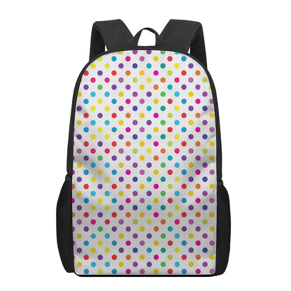 Colorful Polka Dot Pattern Print 17 Inch Backpack