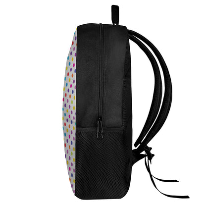 Colorful Polka Dot Pattern Print 17 Inch Backpack