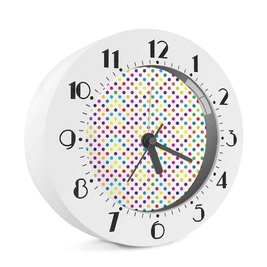 Colorful Polka Dot Pattern Print Alarm Clock
