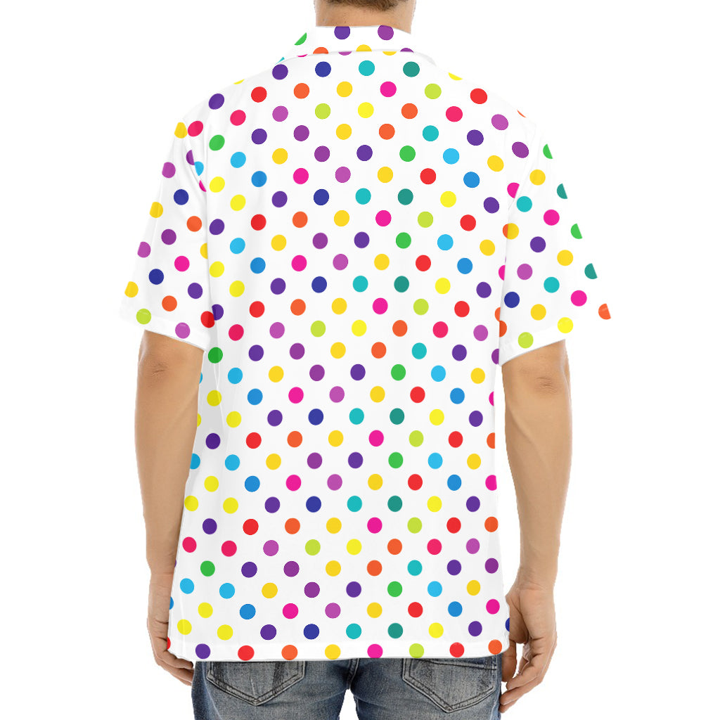 Colorful Polka Dot Pattern Print Aloha Shirt