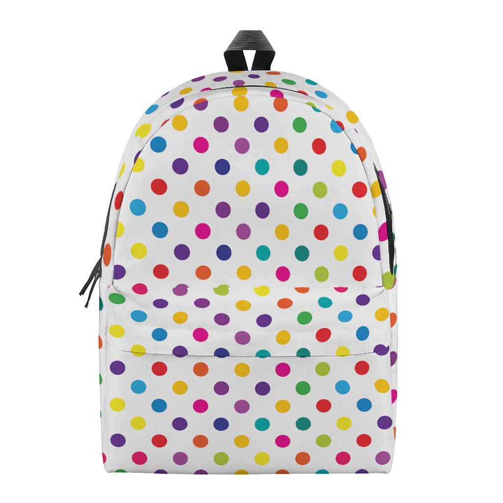 Colorful Polka Dot Pattern Print Backpack