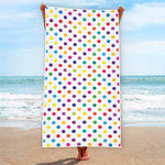 Colorful Polka Dot Pattern Print Beach Towel