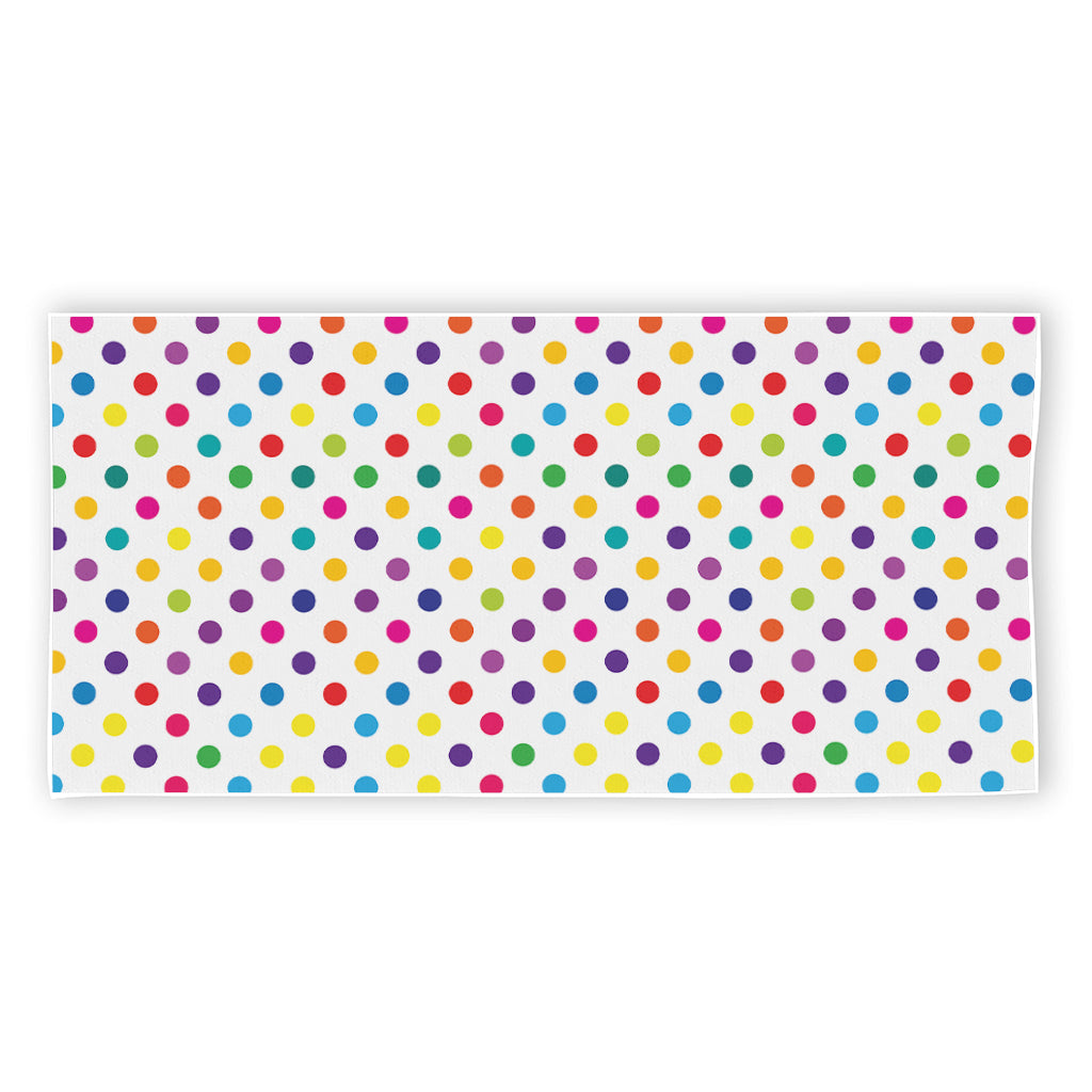 Colorful Polka Dot Pattern Print Beach Towel