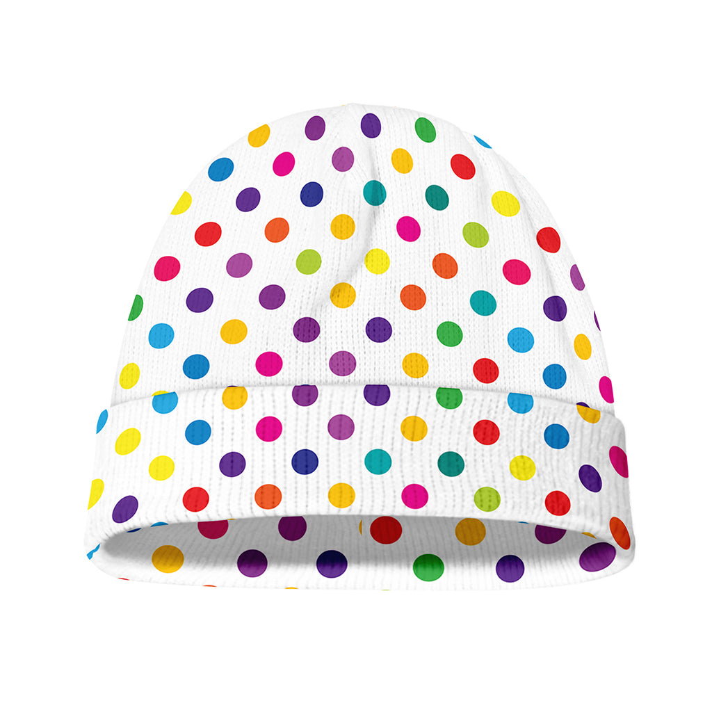 Colorful Polka Dot Pattern Print Beanie