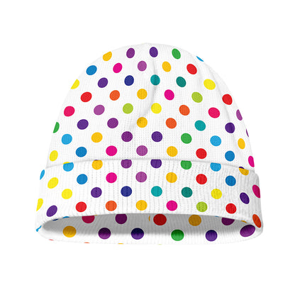 Colorful Polka Dot Pattern Print Beanie