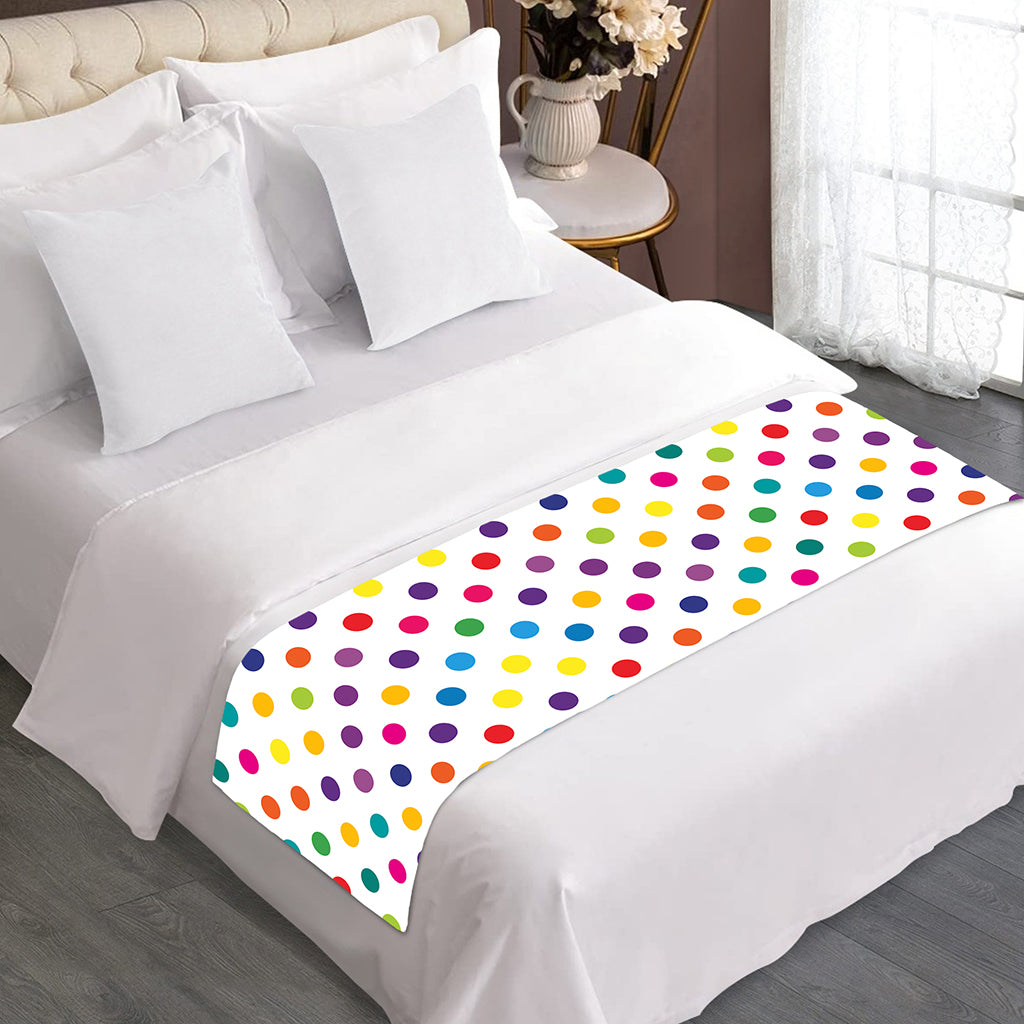 Colorful Polka Dot Pattern Print Bed Runner