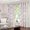 Colorful Polka Dot Pattern Print Dimout Grommet Curtains