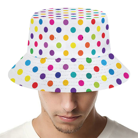 Colorful Polka Dot Pattern Print Bucket Hat