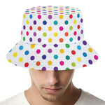 Colorful Polka Dot Pattern Print Bucket Hat