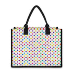 Colorful Polka Dot Pattern Print Canvas Tote Bag