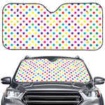 Colorful Polka Dot Pattern Print Car Windshield Sun Shade