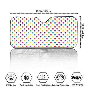 Colorful Polka Dot Pattern Print Car Windshield Sun Shade