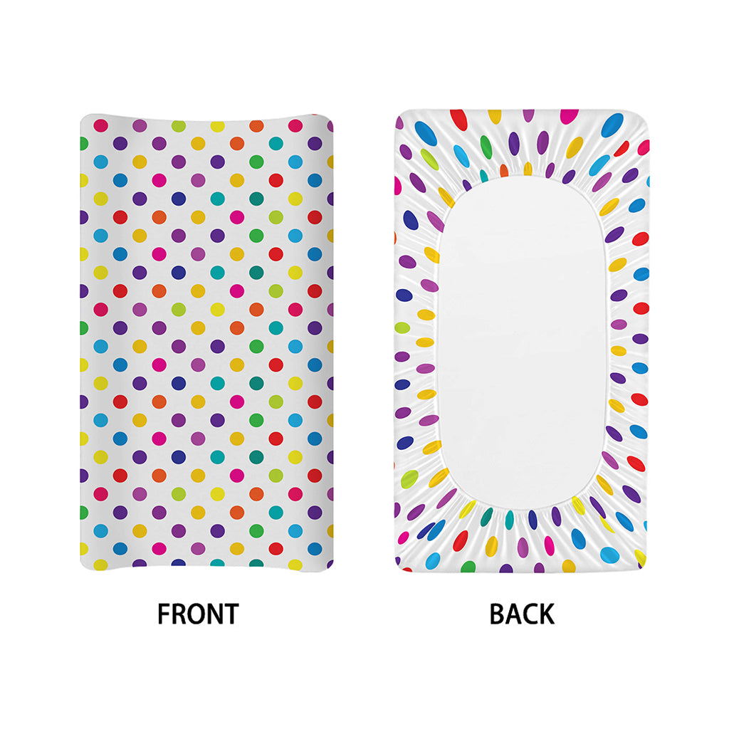 Colorful Polka Dot Pattern Print Changing Pad Cover