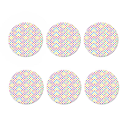 Colorful Polka Dot Pattern Print Coaster Set