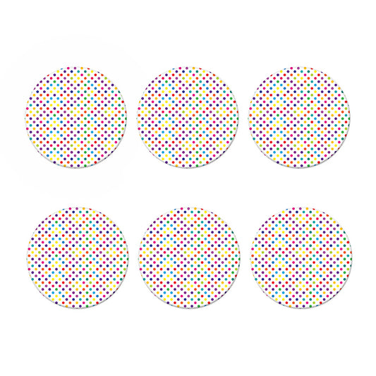 Colorful Polka Dot Pattern Print Coaster Set