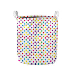 Colorful Polka Dot Pattern Print Collapsible Laundry Basket