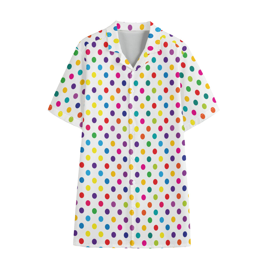 Colorful Polka Dot Pattern Print Cotton Hawaiian Shirt