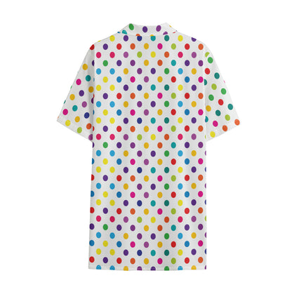 Colorful Polka Dot Pattern Print Cotton Hawaiian Shirt