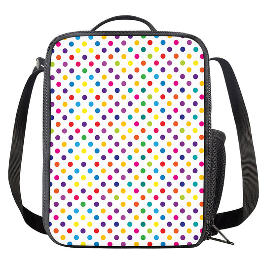 Colorful Polka Dot Pattern Print Crossbody Lunch Bag