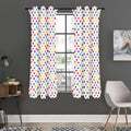 Colorful Polka Dot Pattern Print Grommet Curtain Panels
