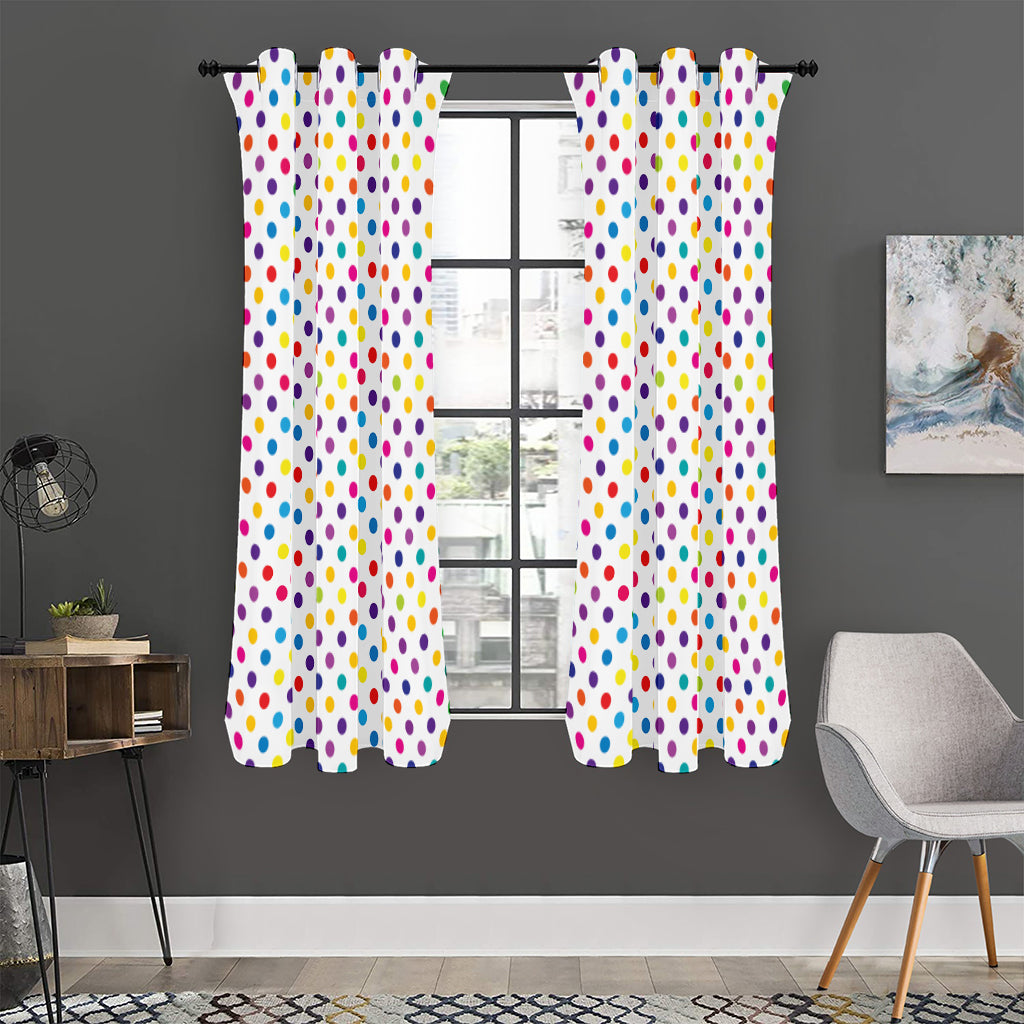 Colorful Polka Dot Pattern Print Curtain