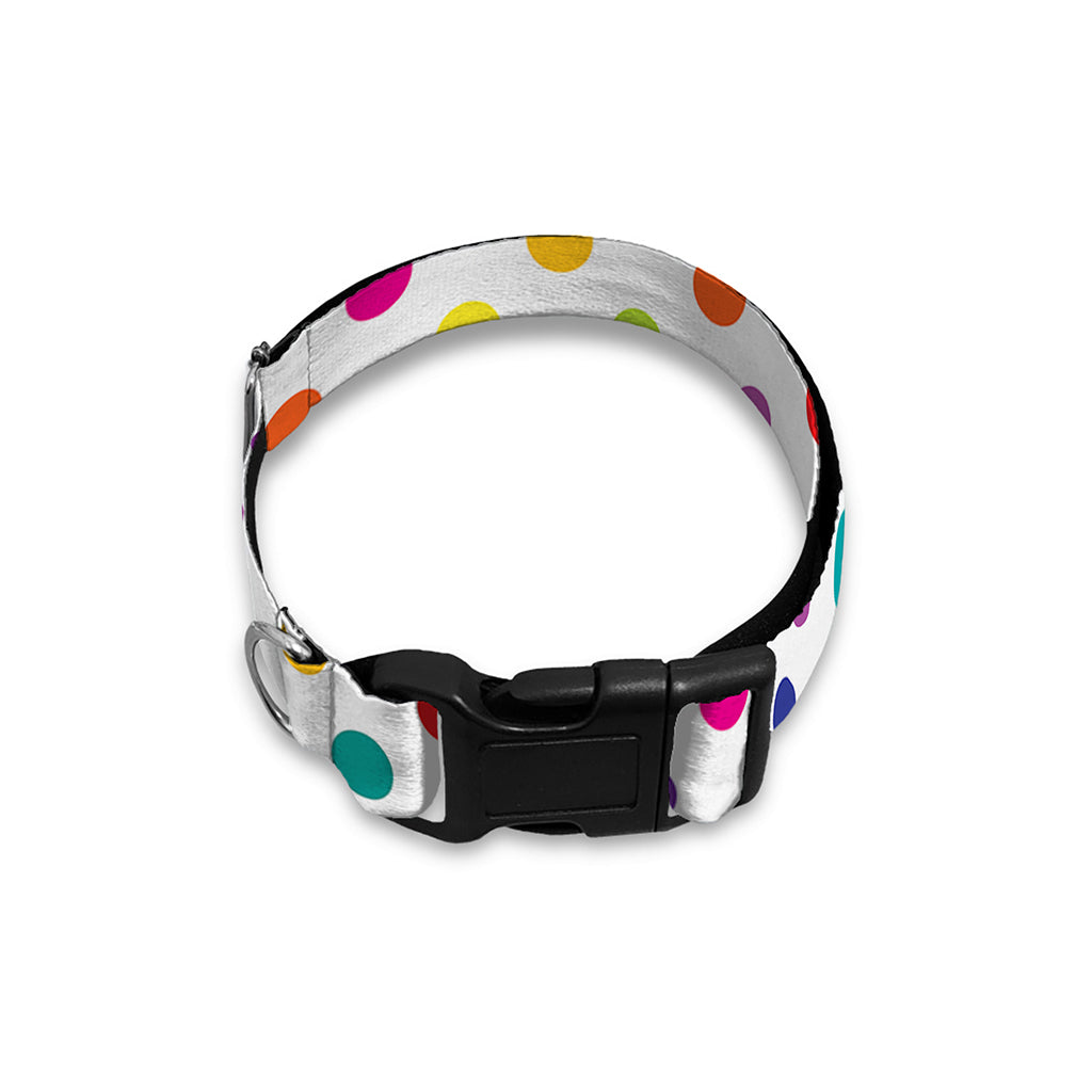 Colorful Polka Dot Pattern Print Dog Collar